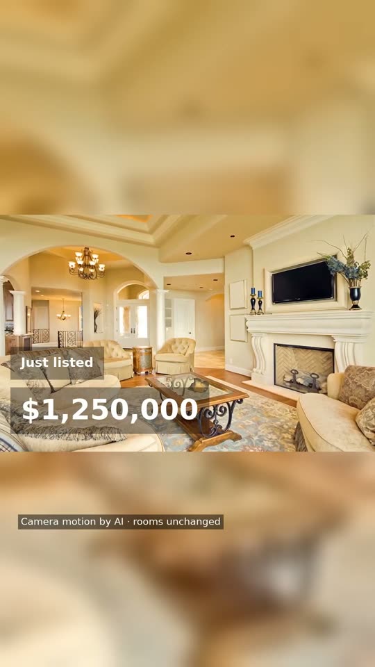 Vertical home tour video made from five listing photos